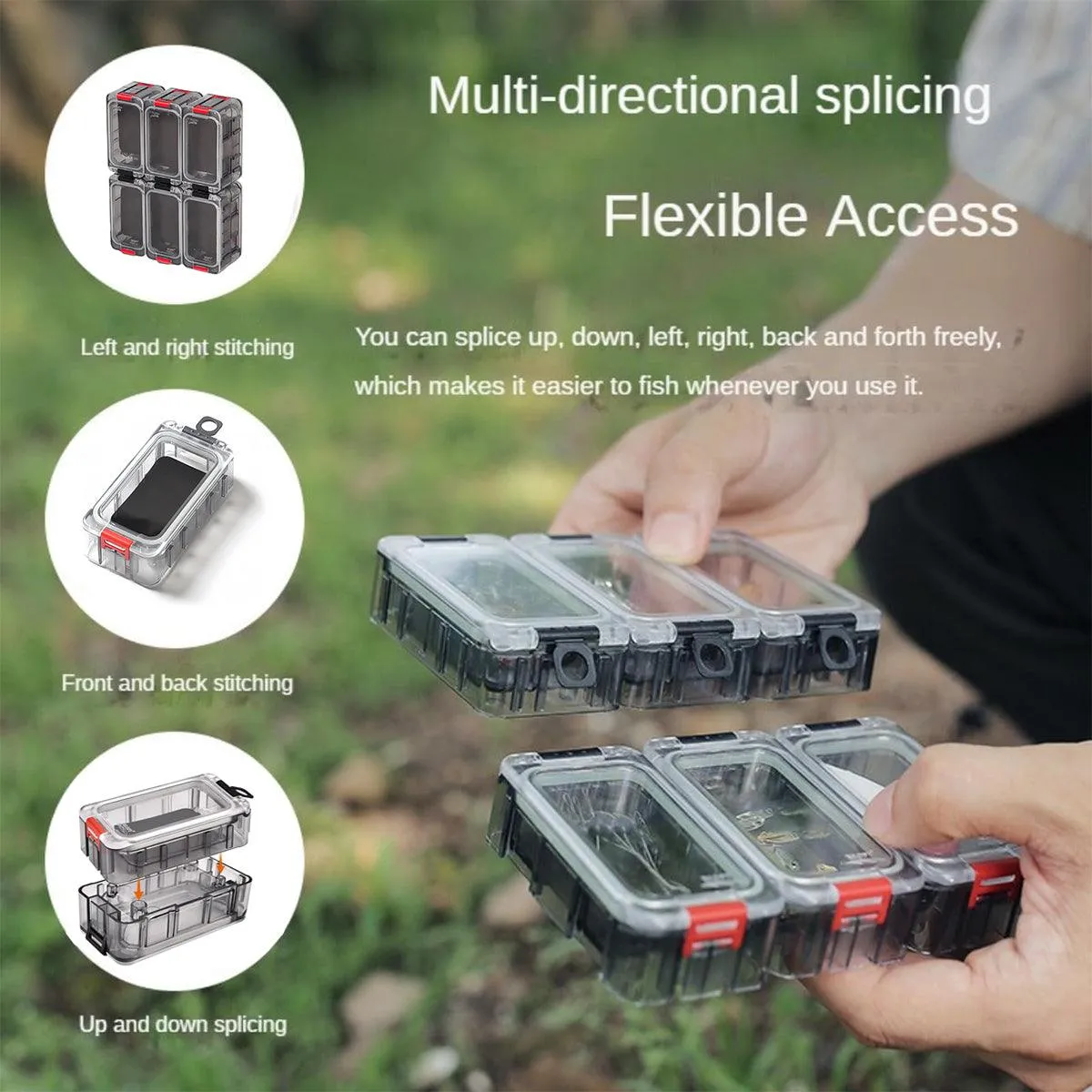 Luminous Fishing Accessory Box Multi Compartment Hook Storage Tackle Case