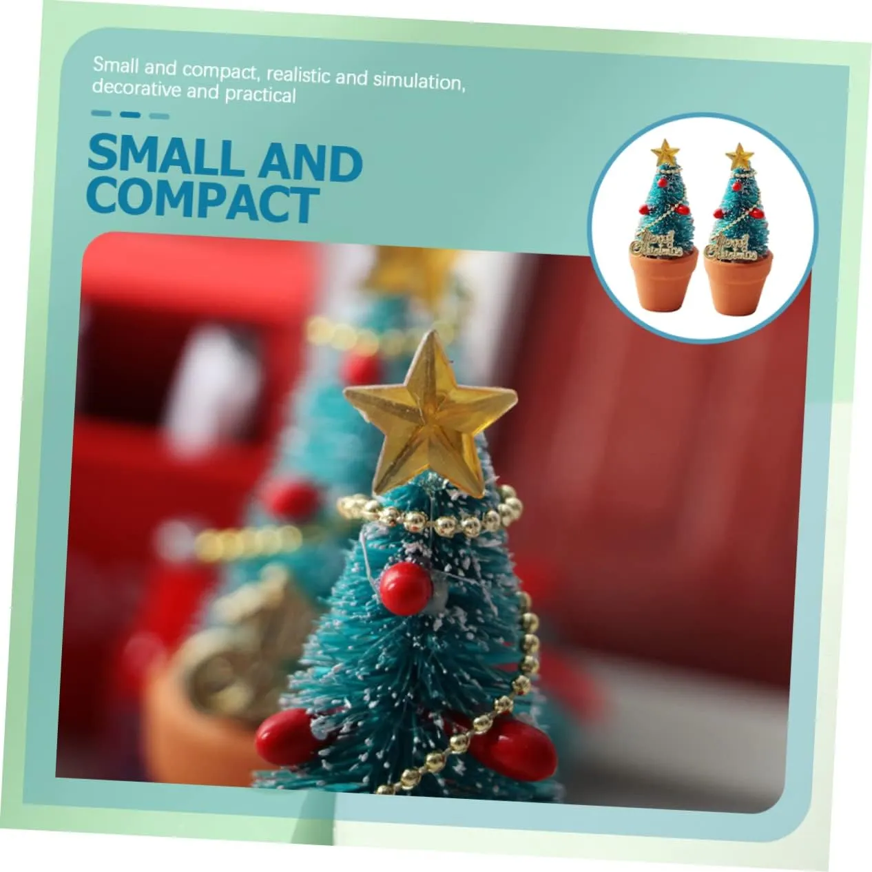 Luxshiny 8pcs Mini Christmas Tree Potted Decor Realistic Miniature Christmas Trees for Landscapes Dollhouses and Desktop Decoration and Compact Holiday Accessory