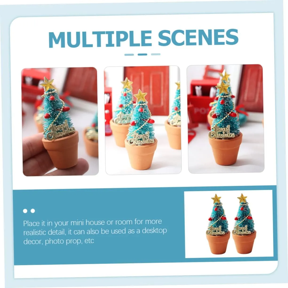 Luxshiny 8pcs Mini Christmas Tree Potted Decor Realistic Miniature Christmas Trees for Landscapes Dollhouses and Desktop Decoration and Compact Holiday Accessory