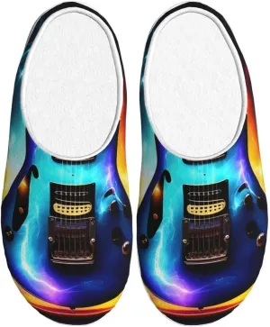 Magic Electric Guitar print Men's Women's Slippers Comfort Closed Toe House Shoes Fall Winter Home Slippers Indoor Scuff