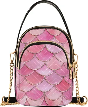 Magic Fish Scale Mermaid Crossbody Bag for Women Mini Cell Phone Purse Women's Shoulder Handbag