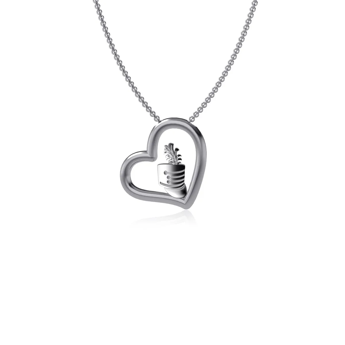 Marching Band Heart Necklace - Platinum over 925 Solid Sterling Silver, Pendant, Mini Majorette Charm, Hypoallergenic Jewelry gifts for Teams and Coaches by Dayna Designs