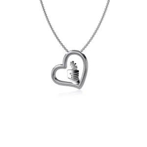 Marching Band Heart Necklace - Platinum over 925 Solid Sterling Silver, Pendant, Mini Majorette Charm, Hypoallergenic Jewelry gifts for Teams and Coaches by Dayna Designs