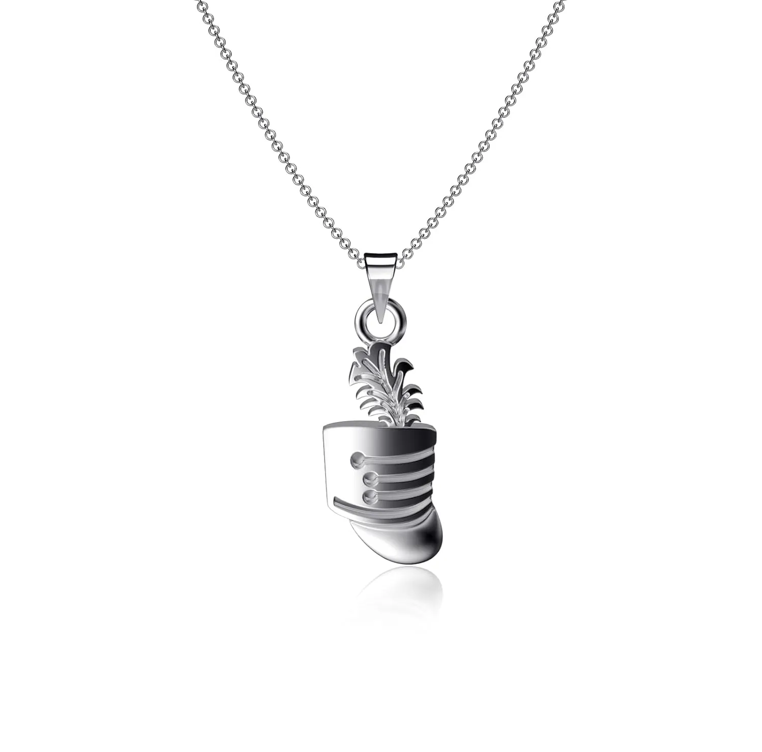 Marching Band Necklace - Platinum over 925 Solid Sterling Silver, Pendant, Mini Majorette Charm, Hypoallergenic Jewelry gifts for Teams and Coaches by Dayna Designs