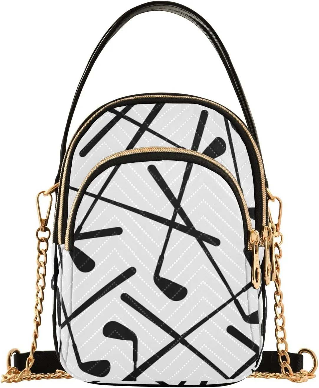 MCHIVER Golf Crossbody Bag for Women Cell Phone Purse Wallet with Removable Chain Shoulder Handbag