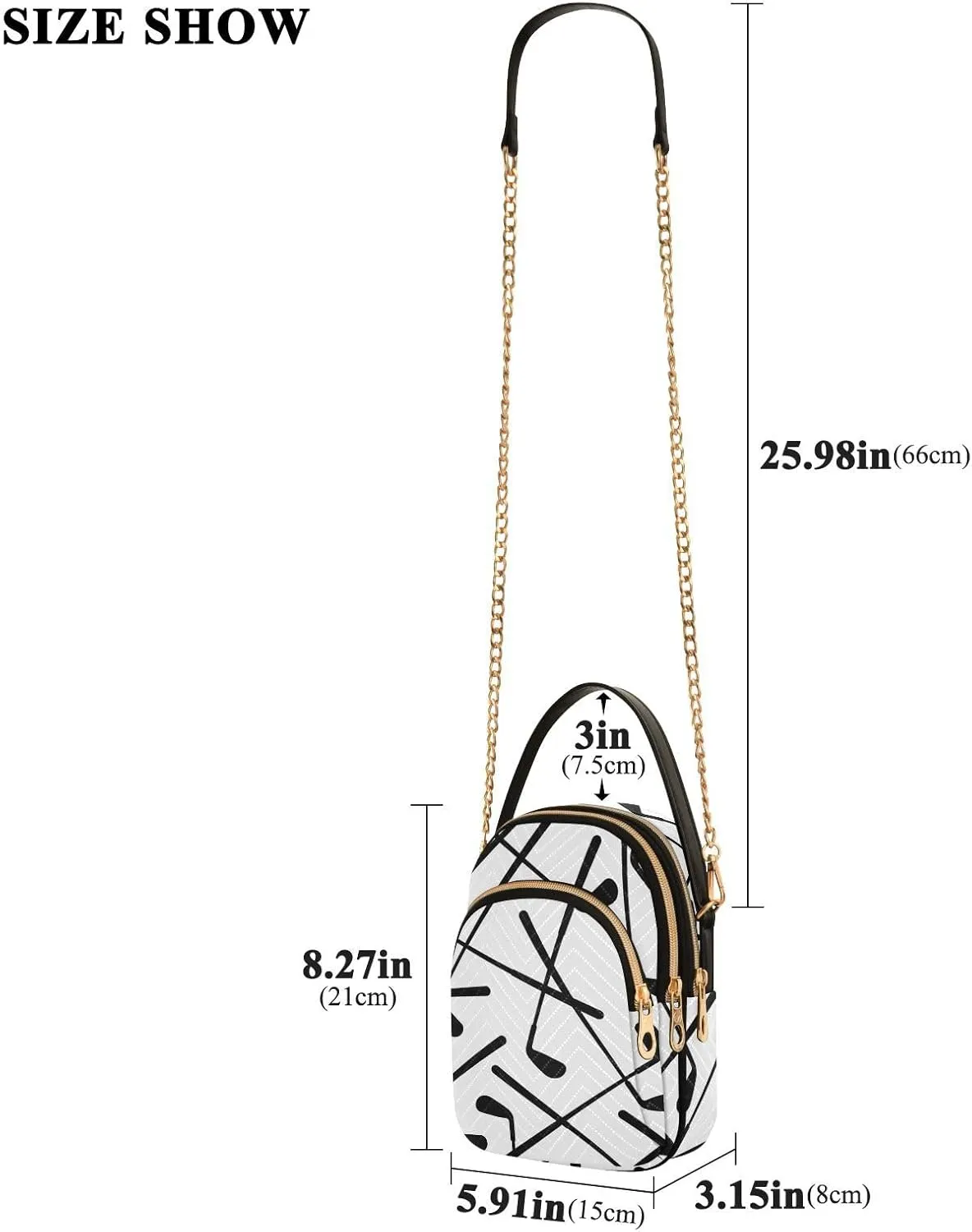MCHIVER Golf Crossbody Bag for Women Cell Phone Purse Wallet with Removable Chain Shoulder Handbag