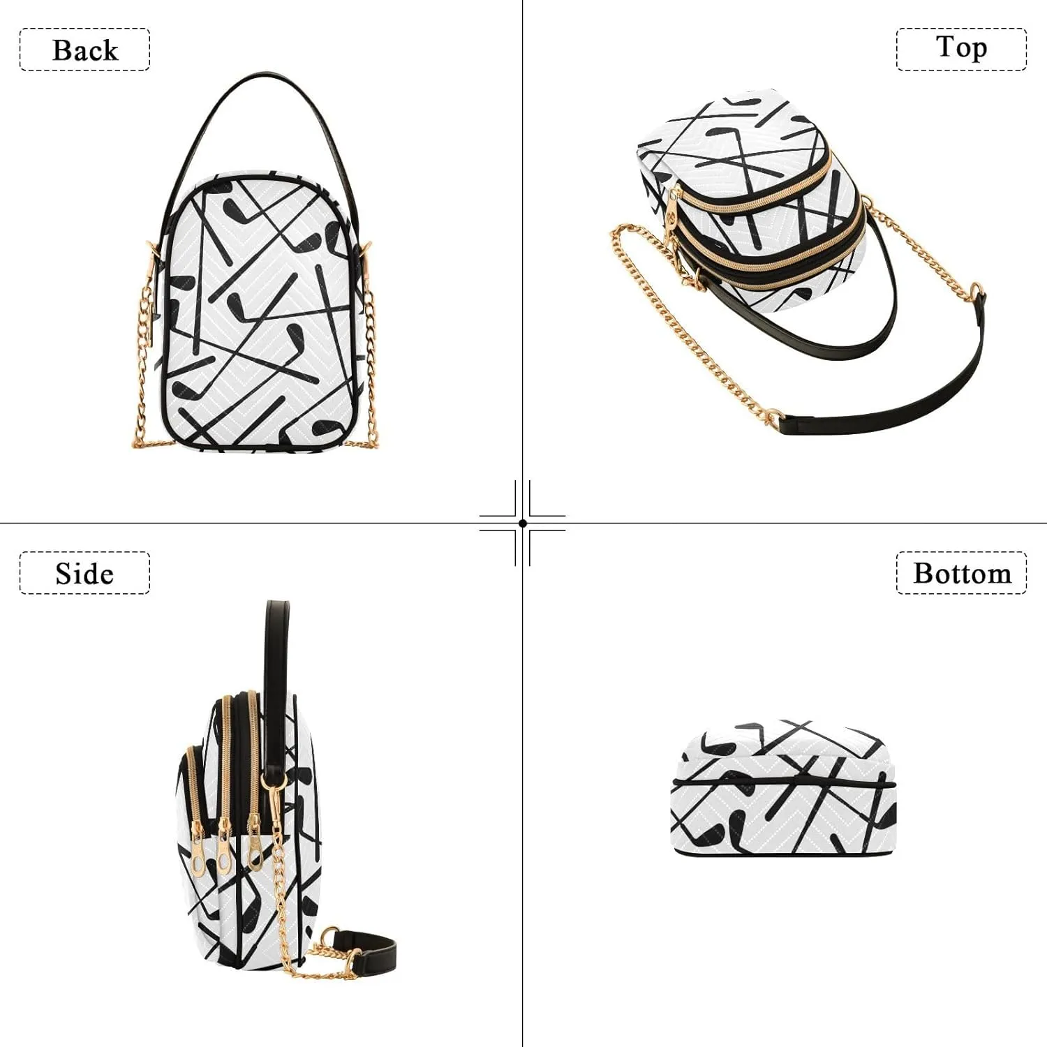 MCHIVER Golf Crossbody Bag for Women Cell Phone Purse Wallet with Removable Chain Shoulder Handbag