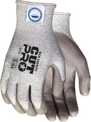 MCR Safety Gloves 9672L Dyneema 13-Gauge Polyurethane Shell Gloves with Palm and Finger Coating, Large, 1-Pair