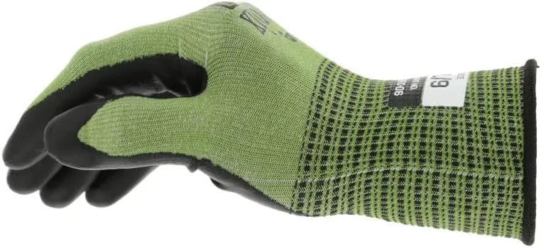 Mechanix Wear: ANSI A3 Cut Resistant Urethane Coated SpeedKnit Work Gloves - Touch Capable, Strong Grip in Dry & Wet Conditions (Green, Large)