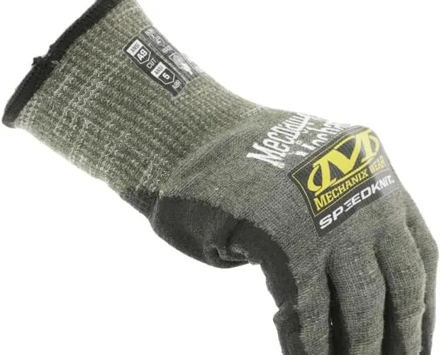 Mechanix Wear: ANSI A9 Cut Resistant Urethane Coated SpeedKnit Work Gloves - Tungsten Construction, Touch Capable, Strong Grip in Dry & Wet Conditions (Gray, Medium)
