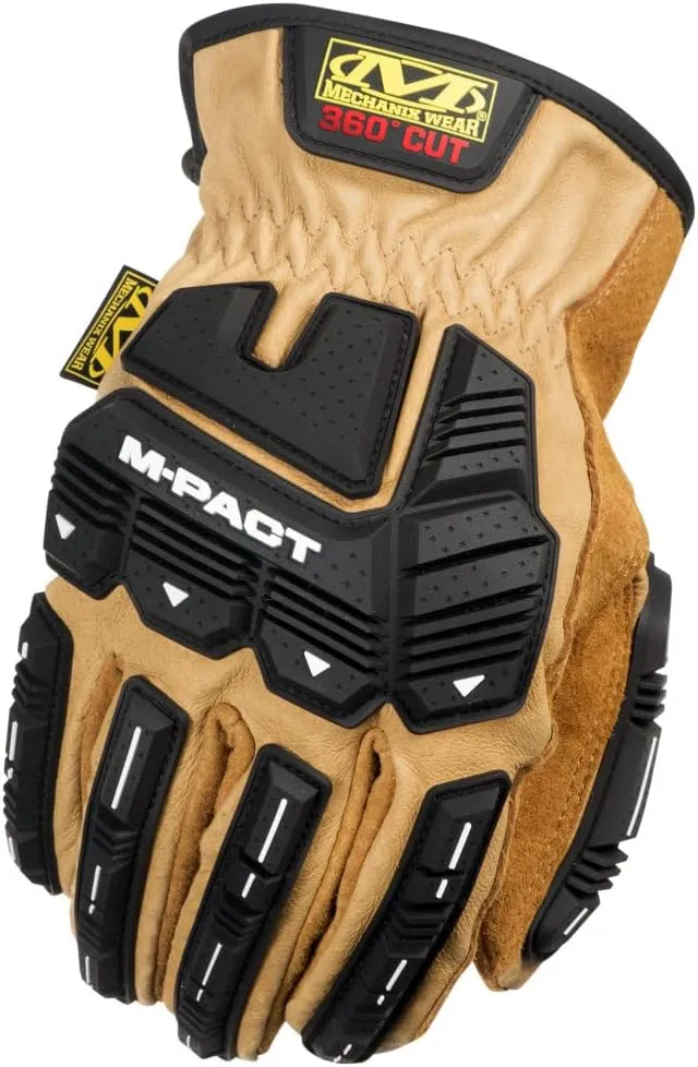 Mechanix Wear: Durahide M-Pact Driver F9-360 Leather Work Gloves: All Around A9 Cut Resistance, Abrasion Resistance, Impact Protection (XX-Large, Brown)