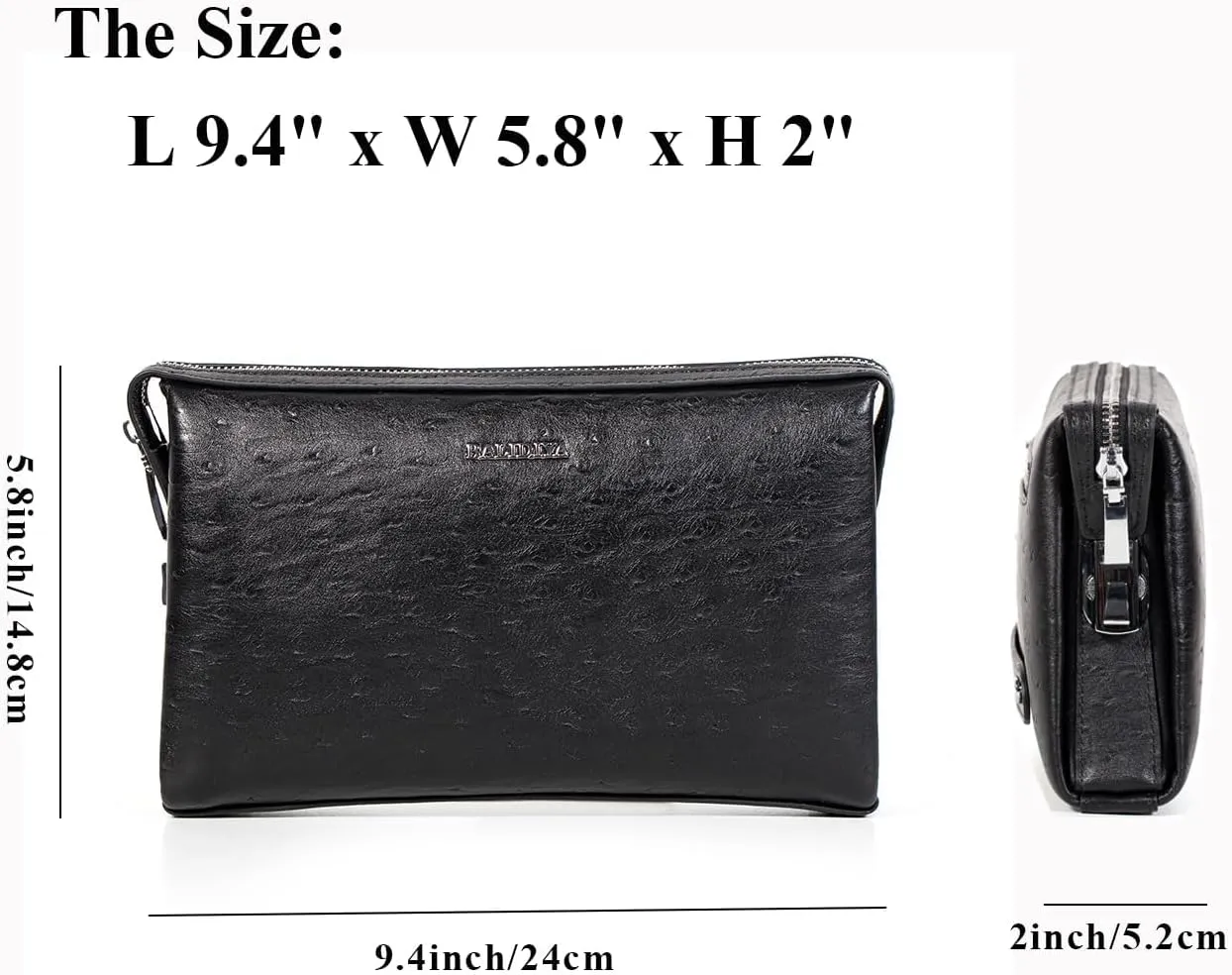 Men Clutch Bags Genuine Leather Purse Wallet Large Capacity Business Card Organizer Purse…