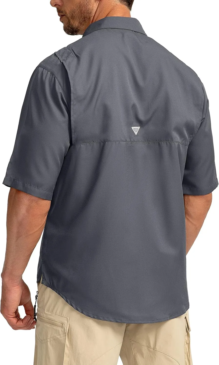 Men's Fishing Shirts with Zipper Pockets UPF 50  Lightweight Cool Short Sleeve Button Down Shirts for Men Casual Hiking