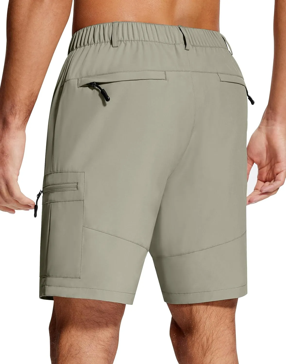 Mens Hiking Cargo Shorts 7" Inseam 6 Zipper Pockets Stretch Quick Dry Lightweight Short for Golf Casual Fishing Work