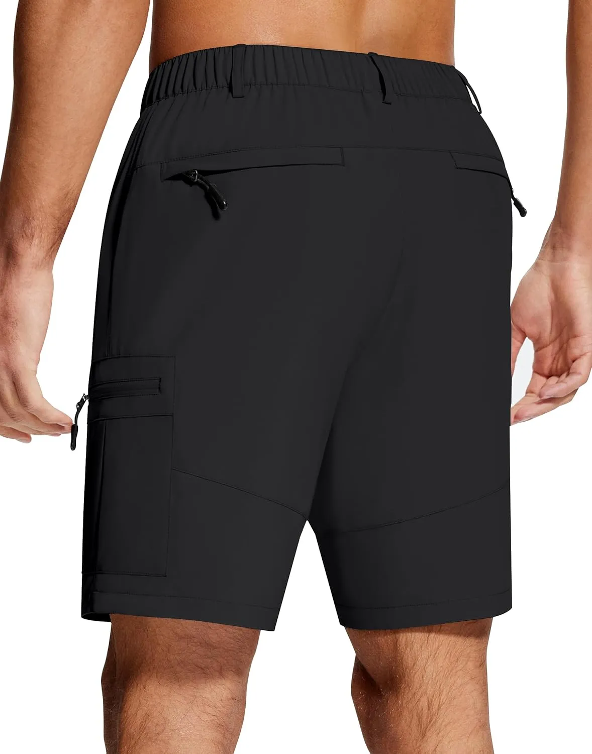 Mens Hiking Cargo Shorts 7" Inseam 6 Zipper Pockets Stretch Quick Dry Lightweight Short for Golf Casual Fishing Work