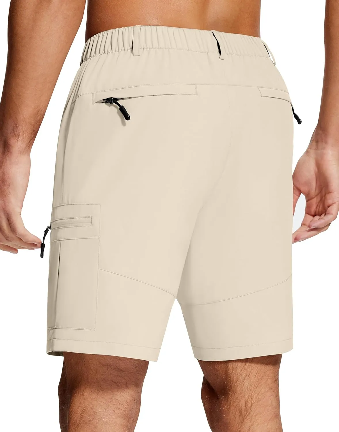 Mens Hiking Cargo Shorts 7" Inseam 6 Zipper Pockets Stretch Quick Dry Lightweight Short for Golf Casual Fishing Work