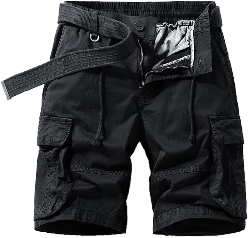 Men's Regular Fit Military Cargo Shorts Summer Cotton Multi Pockets Work Shorts