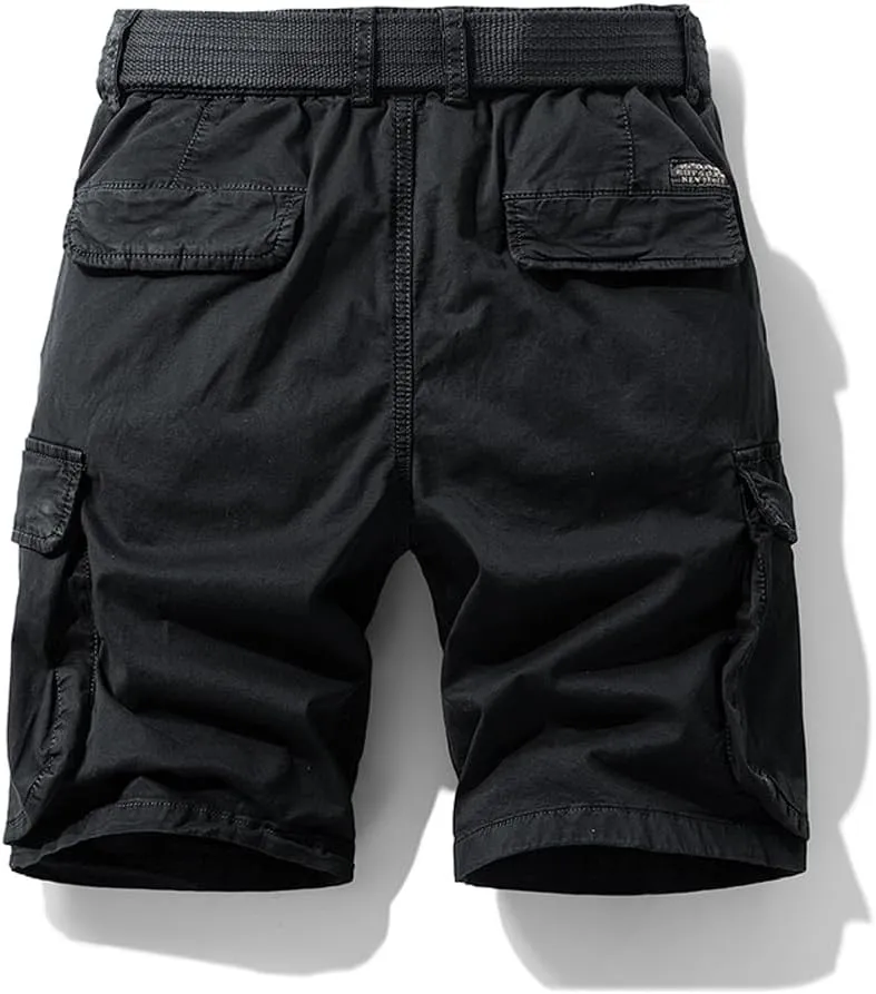 Men's Regular Fit Military Cargo Shorts Summer Cotton Multi Pockets Work Shorts