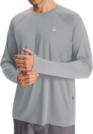 Men’s Sun Protection Shirts UPF 50  Long Sleeve UV Shirt Rash Guard for Men Quick Dry Swim Fishing Beach Athletic