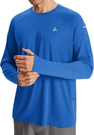 Men’s Sun Protection Shirts UPF 50  Long Sleeve UV Shirt Rash Guard for Men Quick Dry Swim Fishing Beach Athletic