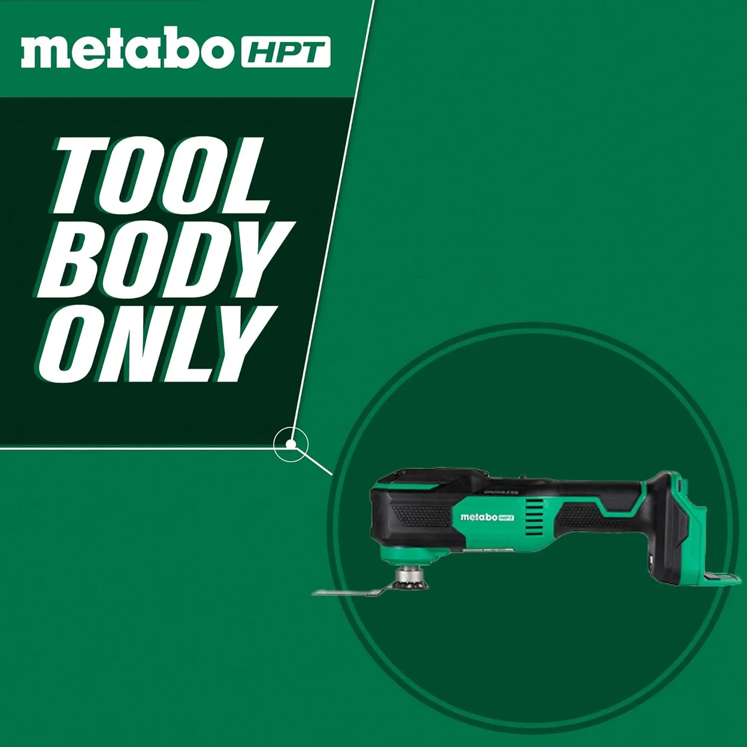 Metabo HPT 18V MultiVolt Cordless Oscillating Multi-Tool, Low Vibration Design, Universal Tool Design, 6 Speed Settings, User Vibration Protection, Starlock, Tool Body Only, CV18DAQ4