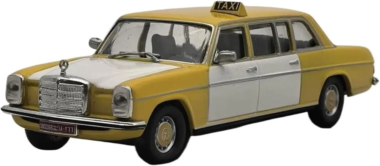 Metal Car Model 1:43 for Benz 240D 1970 Taxi Mini Car Model Simulation Vehicle Scene Decoration Photography Props Die Cast Vehicles