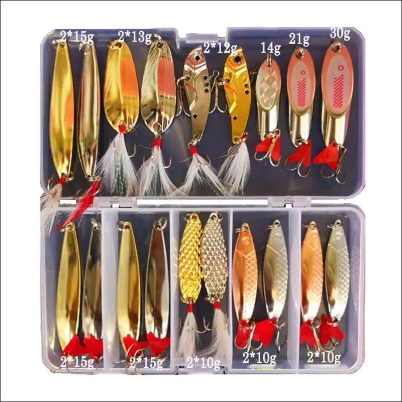 Metal jig spoon fishing lure set - 10/20/25/35pcs wobblers kit - pike spoon bait fishing tackle