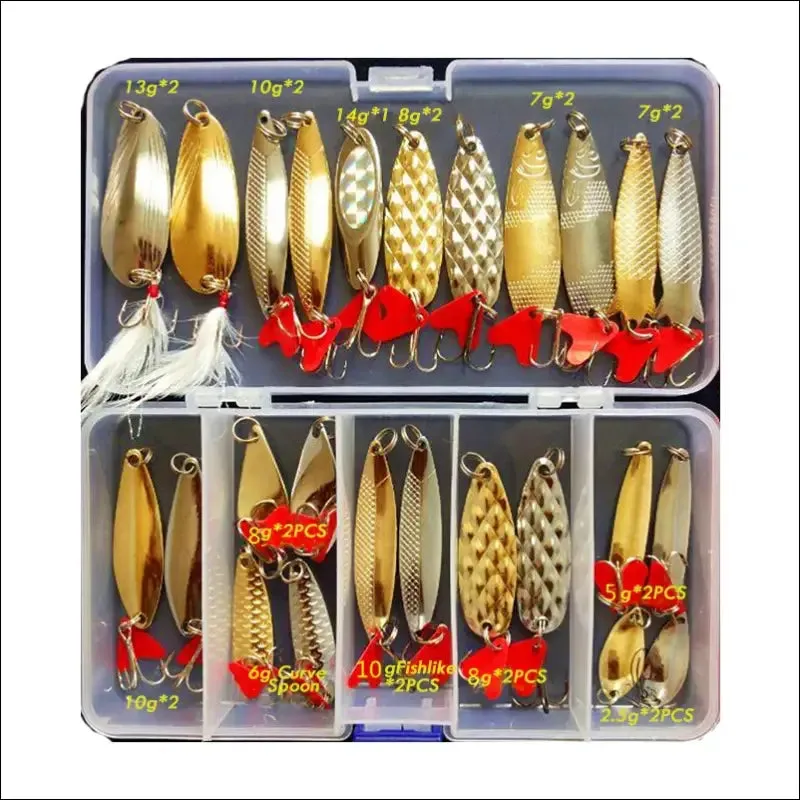Metal jig spoon fishing lure set - 10/20/25/35pcs wobblers kit - pike spoon bait fishing tackle