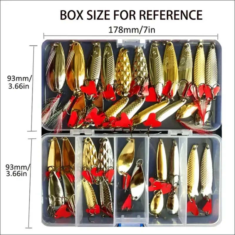 Metal jig spoon fishing lure set - 10/20/25/35pcs wobblers kit - pike spoon bait fishing tackle