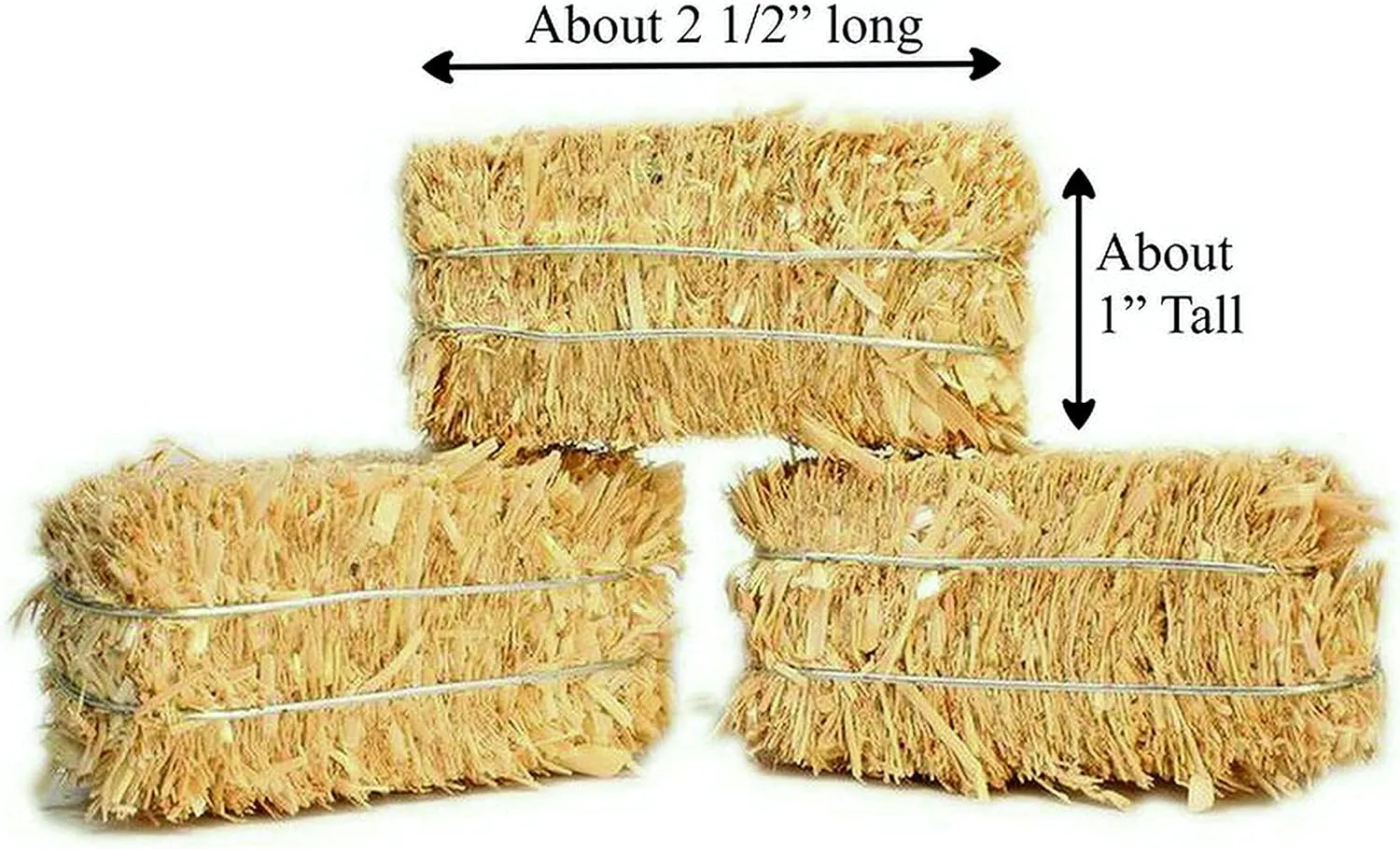 Meyer Imports Mini Hay Bales - Small - (Pack of 12) Small Decorative Hay – for Craft/Dollhouse/Farm/Halloween/Table Decoration - 2.5 x 1 Inches Each