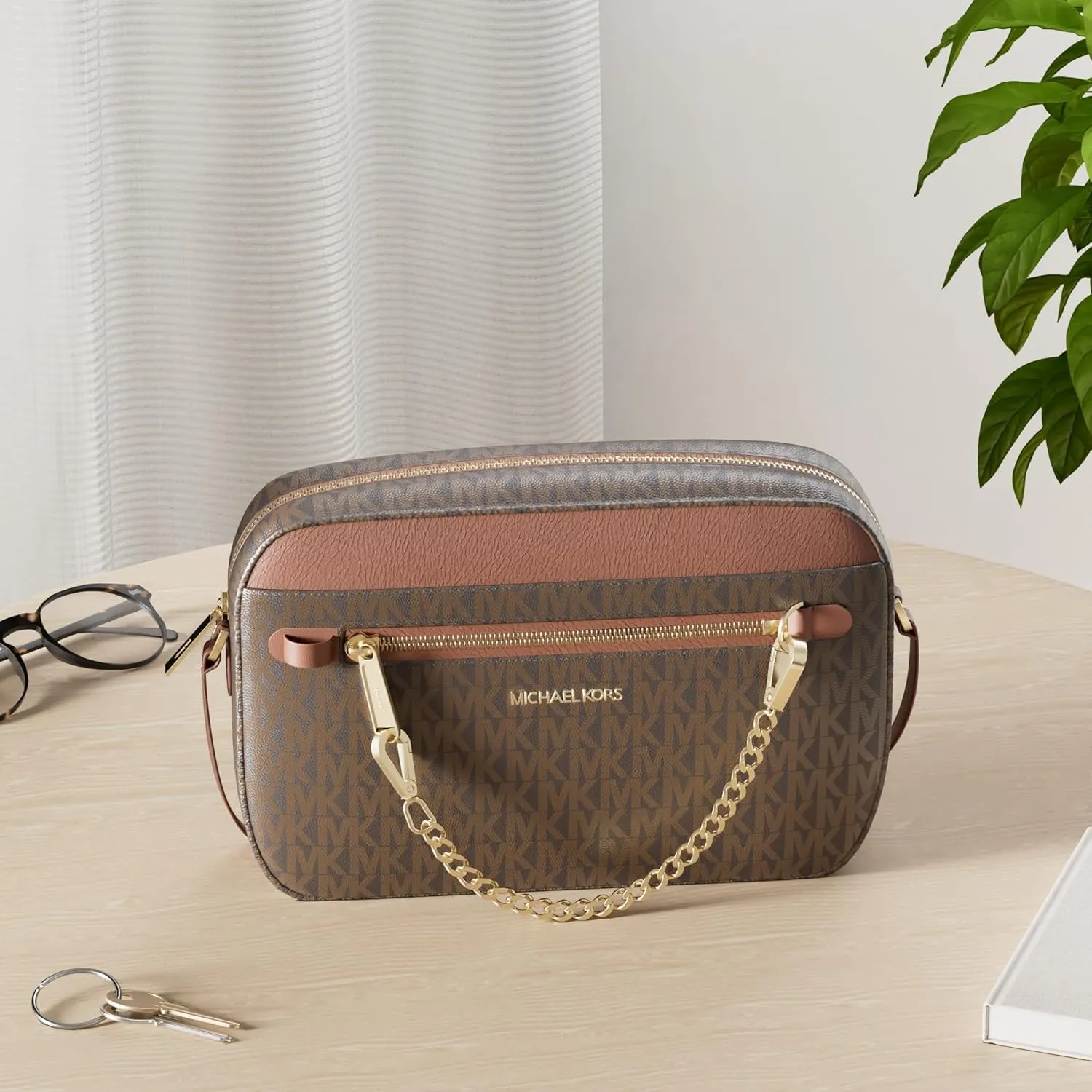 Michael Kors East West Chain, Brown
