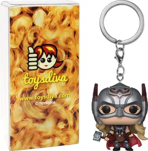 Mighty T h o r : Pocket P o p ! Mini-Figural K e y c h a i n Bundle with 1 Compatible 'ToysDiva' Graphic Protector (62417 - B)