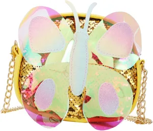 Mikinona 1pc Children's Butterfly Messenger Bag flip sequin purse coin purse for kids crossbody handbag hologram