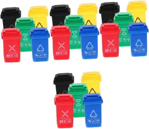 Milisten 5sets Miniature Trash Can Dollhouse Trash Bin Model for Micro Scenes Creative Decor and Educational Use for Mini Furniture Collectors and DIY Projects 5pcs*5