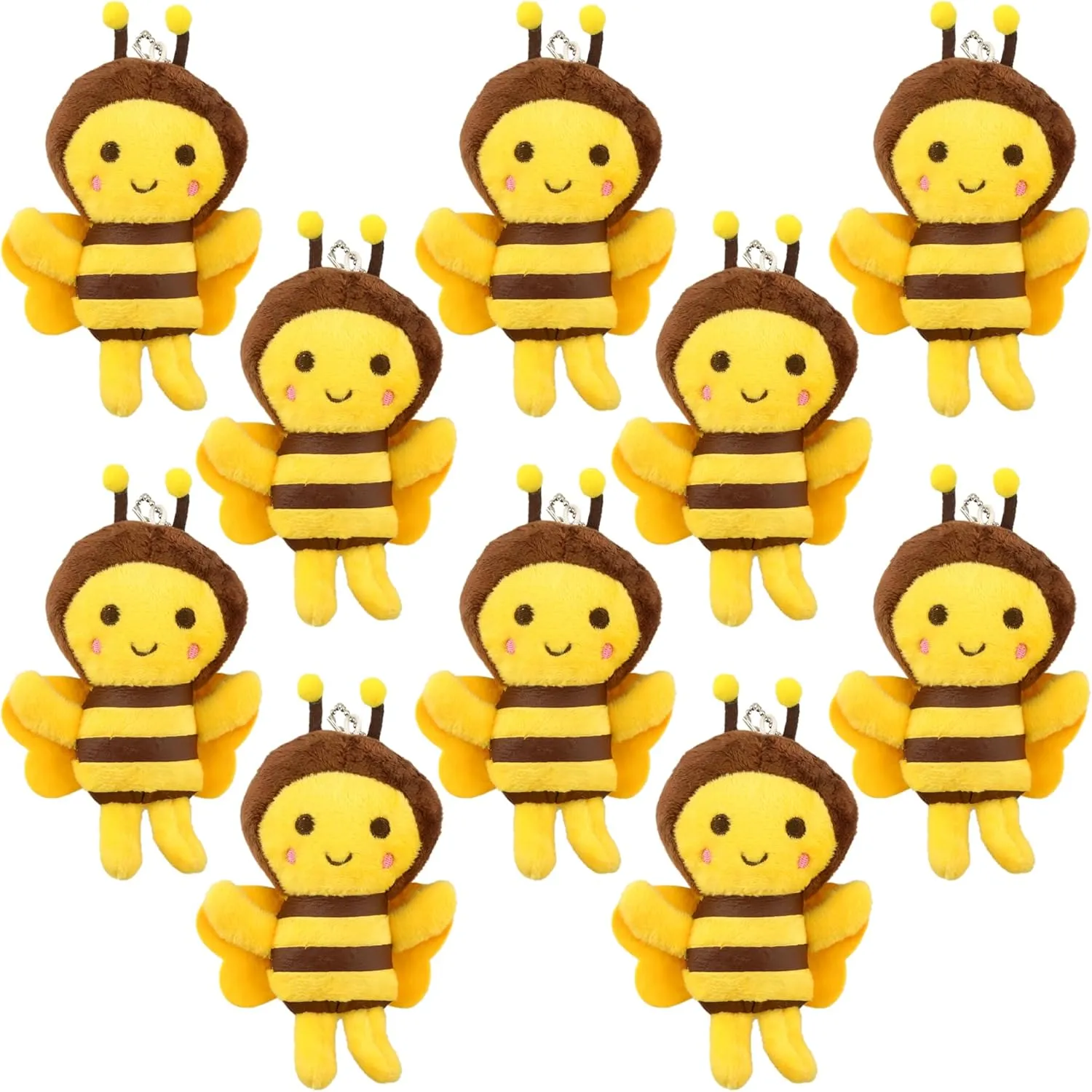 Mini Bee Stuffed Animal Toys Plush Bee Plush Honeybee Keychain for Room Decor Birthday Baby Shower Animal Party Favors