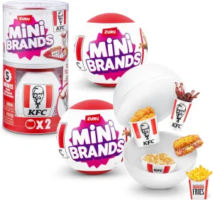 Mini Brands KFC® Capsule by ZURU Real Miniature KFC® Brand Collectible Toy, Capsules of 5 Mystery Miniature KFC® for Girls, Teens, Adults and Collectors Perfect Stocking Stuffer and Gift (2 Pack)