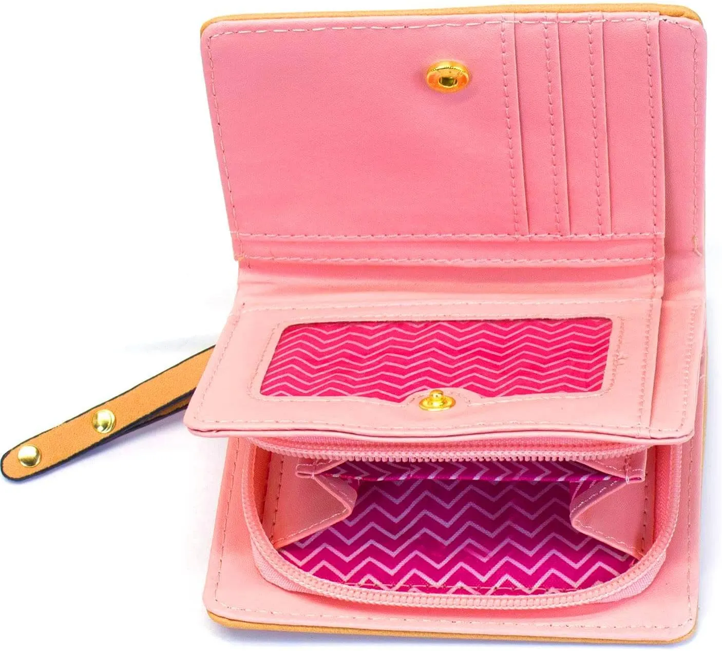 Mini Faux Leather Bifold Cute 3 Cat Zipper Clutch Wallet Handbag for Women Girls