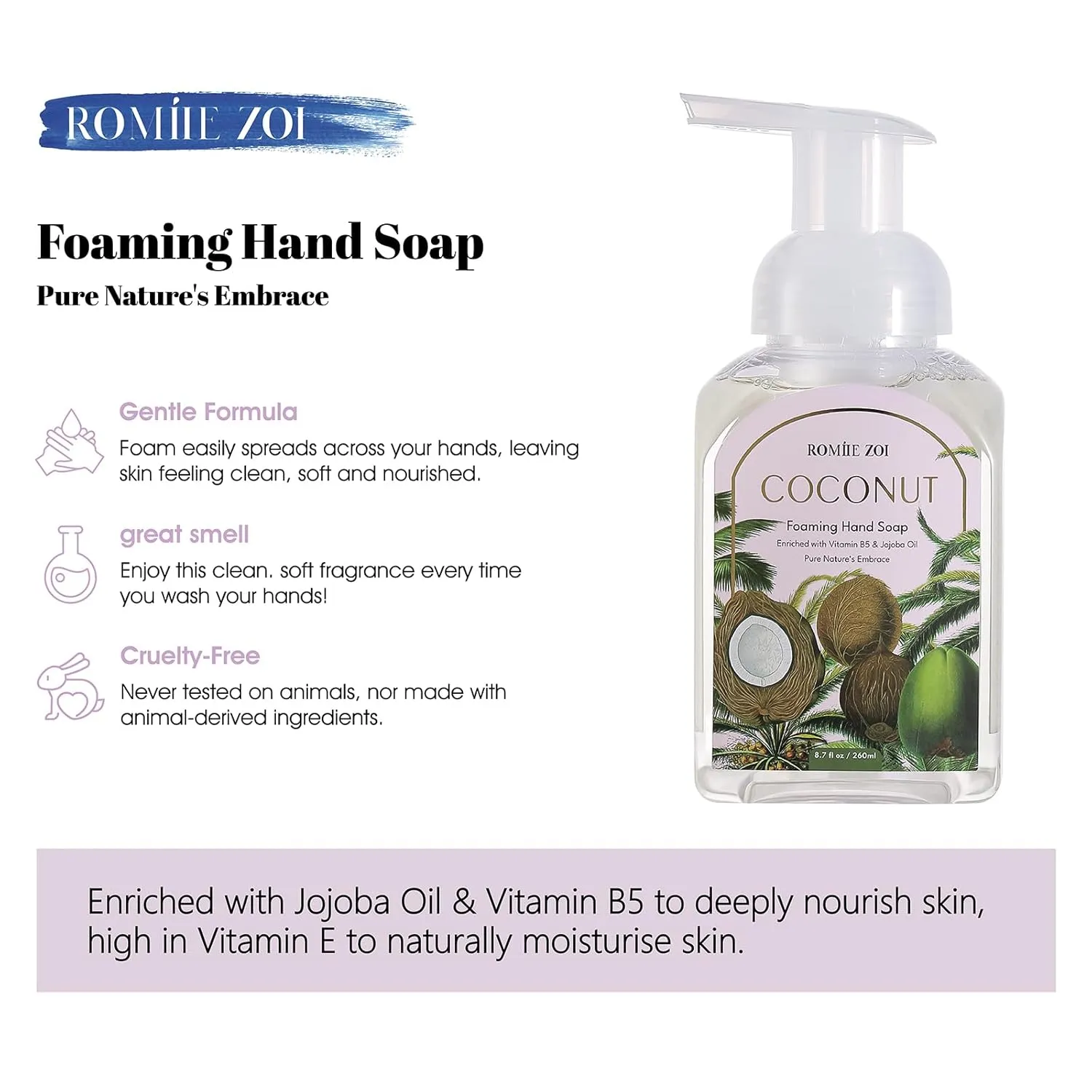 Mini Foaming Hand Soap - Pack of 3 - Avocado, Tuscan Olive, Coconut - 260 ML/ 8.7 FL. OZ Each