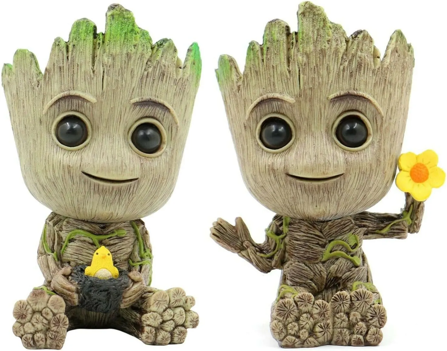 Mini Groot Figurine Miniature Model Home Accessories Decompression Artefact Kids 2PCs Bundle Set
