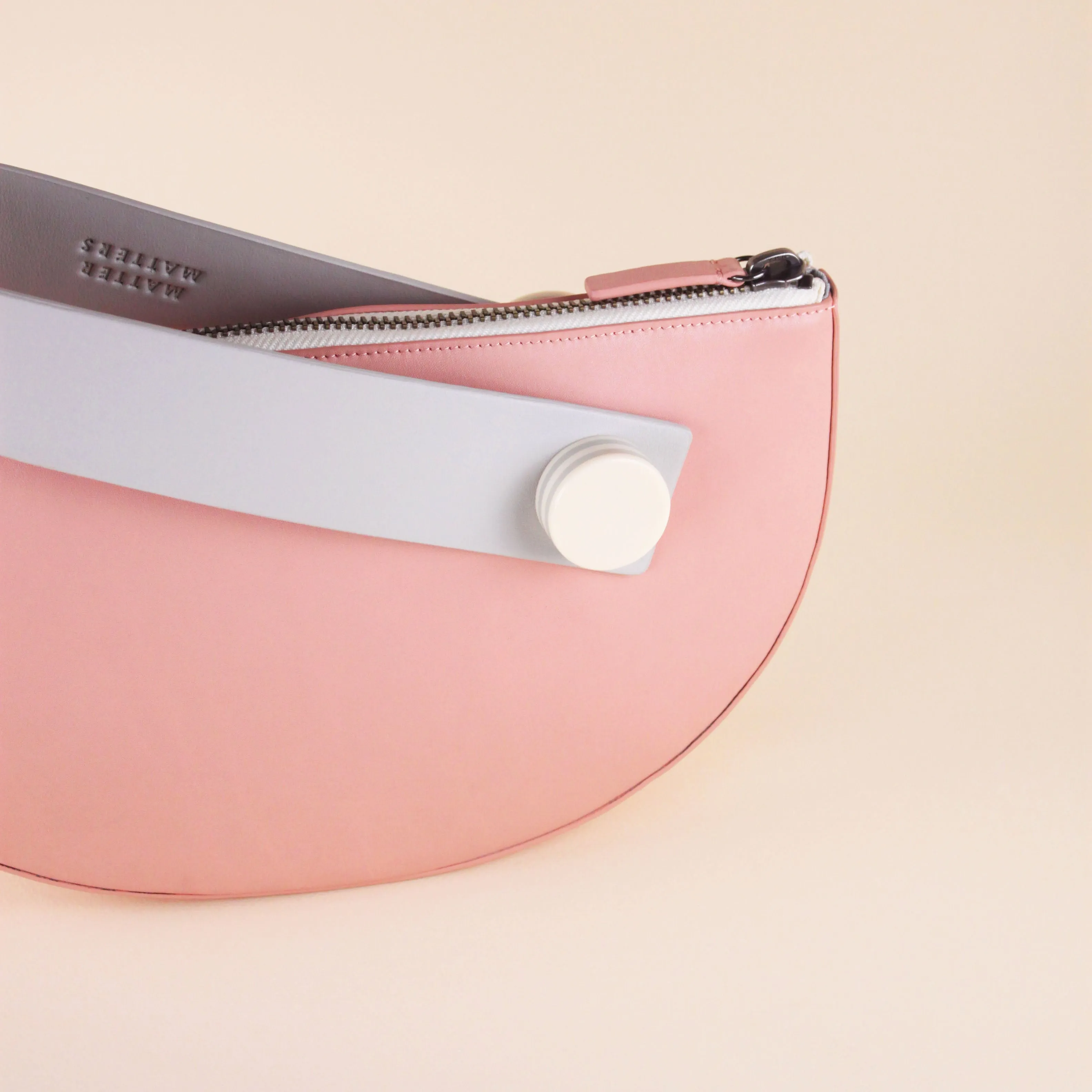 Mini Half Moon Clutch • Blush   Grey