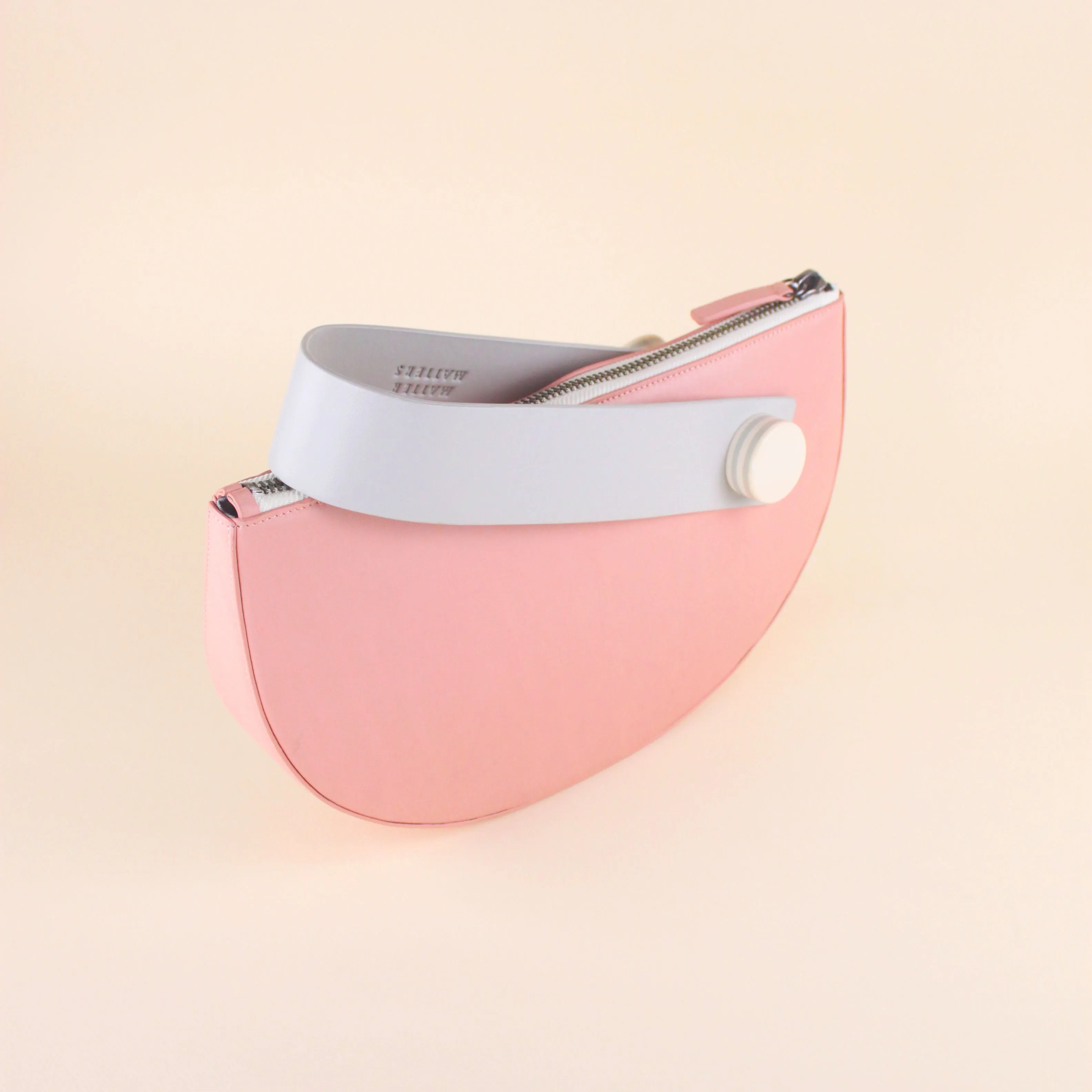 Mini Half Moon Clutch • Blush   Grey