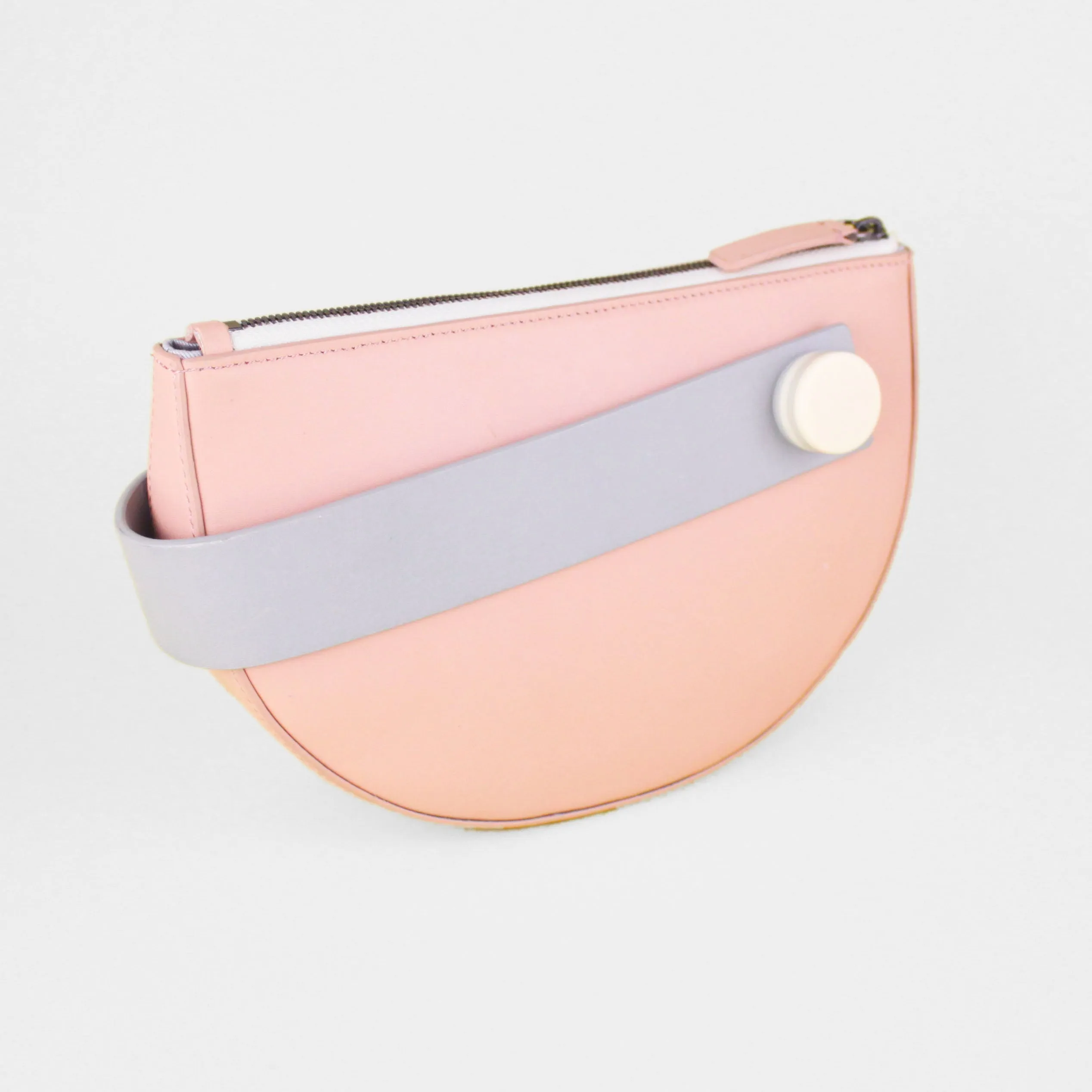 Mini Half Moon Clutch • Blush   Grey
