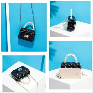Mini Jelly Purse, Girls Mini Bag Children Small Crossbody Purse Kid with Gold Chain