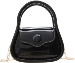 Mini Jelly Purse, Waterproof PVC Shoulder Bag Mini Crossbody Bag for Women, Small Crossbody Purse with Handle and Detachable Chains Strap for Keys, Headphones, Lipstick (Pink)