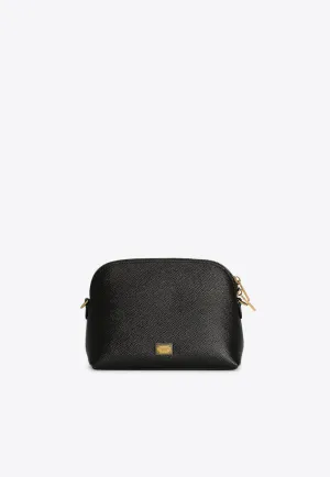 Mini Logo Plaque Leather Crossbody Bag