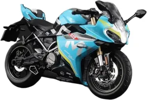 Mini Simulation Motorcycle Toys Diecast Metal1:12 Scale for CFMOTO 250SR Miniature Racing Alloy Motorcycle MiniatureToy Adult for Boys(Blue)