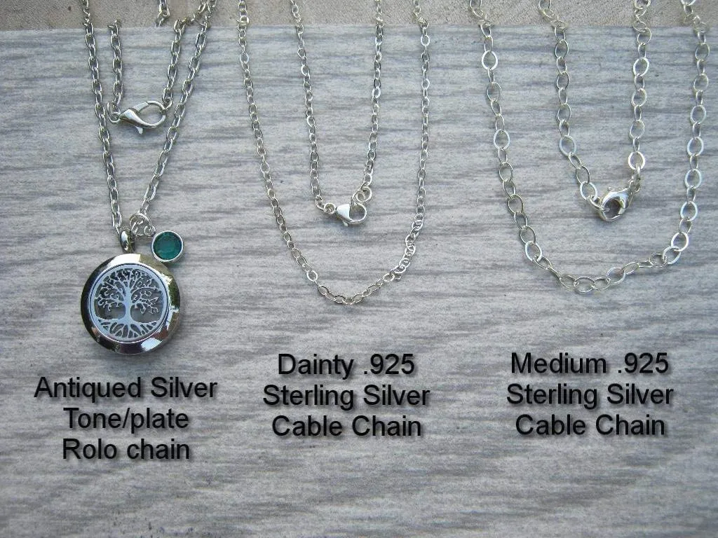MINI Tree of Life Essential Oil Diffuser Necklace, 20mm Stainless Steel Aromatherapy Pendant Locket with Assorted Felt Diffuser Pads