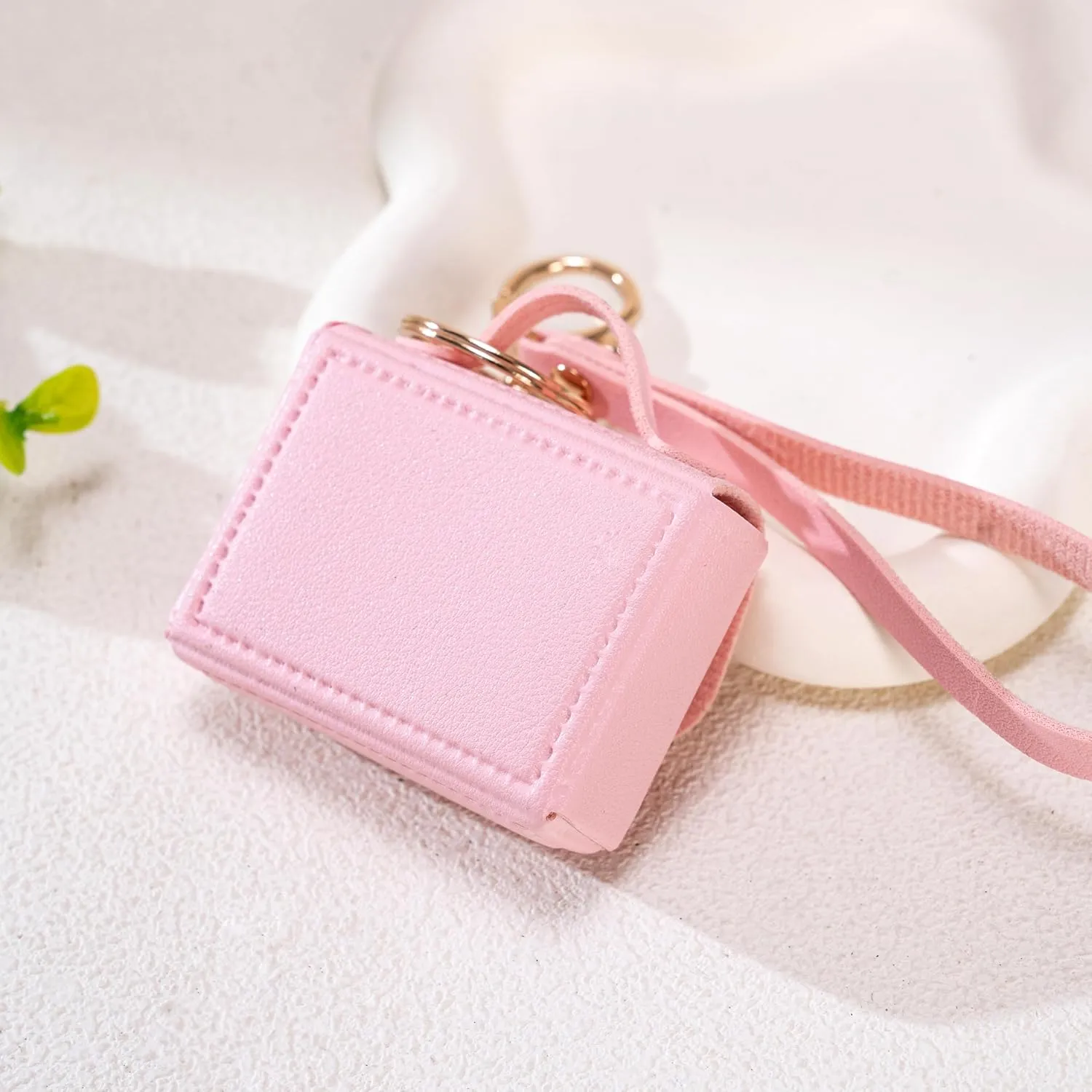 Miniature Leather Handbag Keychain Small Bag Keychain headphone bag Purse Charm Accessories