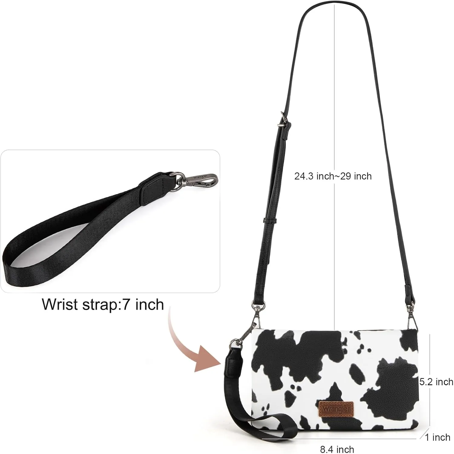 Montana West Wrangler Cow Print Womens Wristlet Wallet RFID Blocking Bifold Clutch Credit Card Holder Purse
