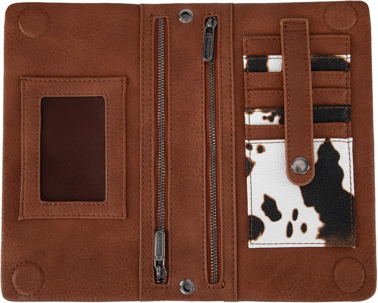 Montana West Wrangler Cow Print Womens Wristlet Wallet RFID Blocking Bifold Clutch Credit Card Holder Purse